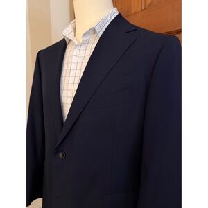 Suit Supply Lazio Italian Wool Blazer Mens 46S Navy 2-Button Sport Coat Jacket